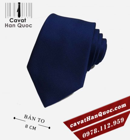Cà vạt xanh than gân tăm cao cấp bản to 8 cm