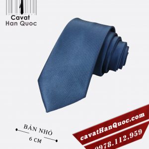 Cà vạt xanh dương nhạt cao cấp bản nhỏ 6 cm