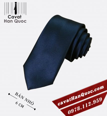 Cà vạt xanh than đậm cao cấp bản nhỏ 6 cm