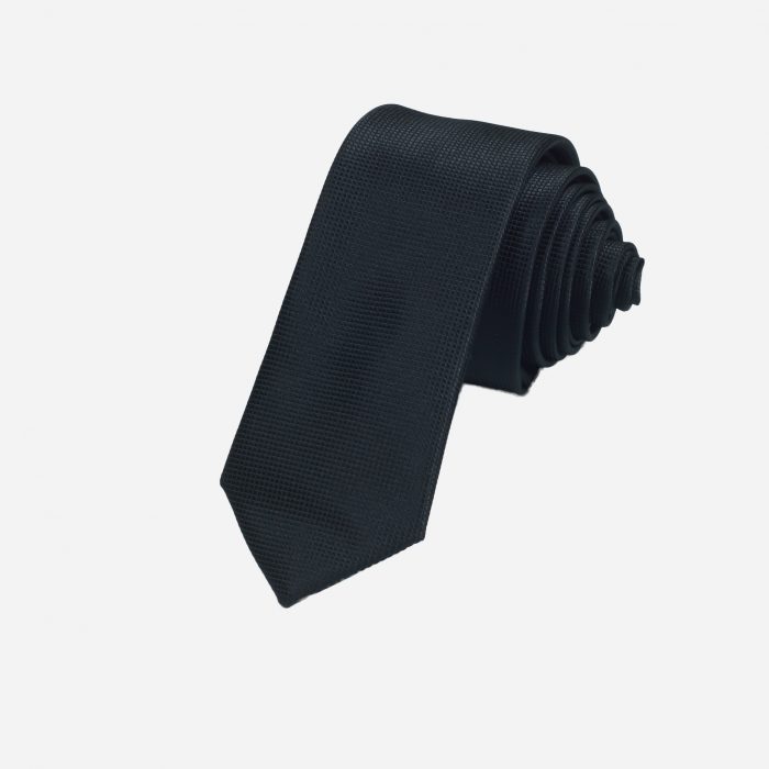 Cà vạt đen vải ô vuông A383