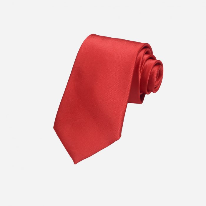 Cà vạt đỏ tươi lụa cao cấp A395