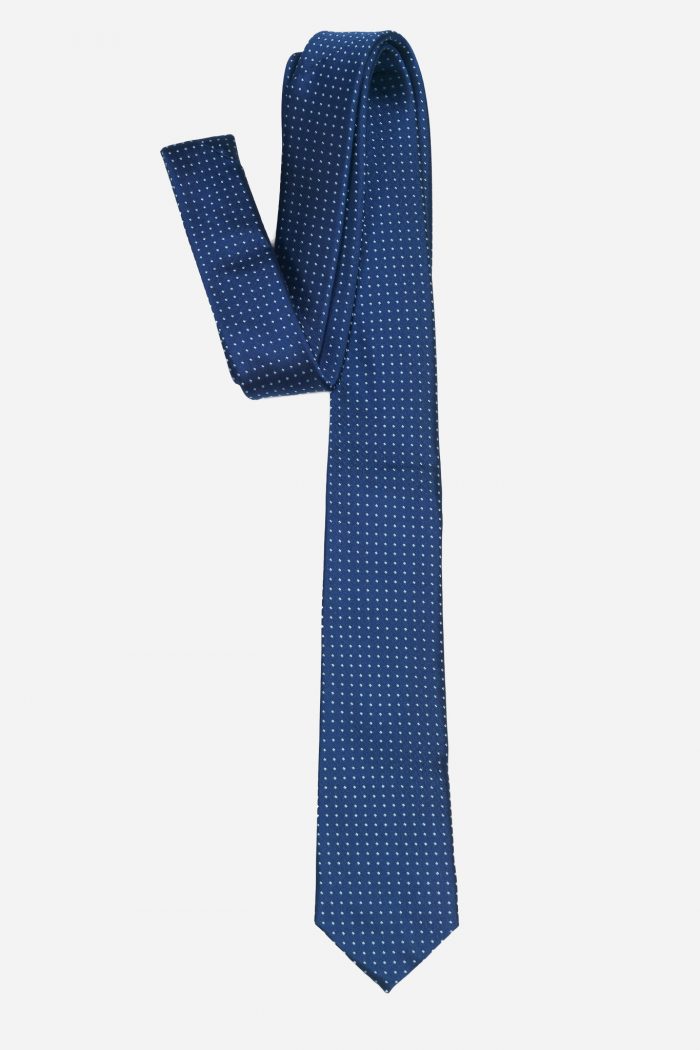 Cà vạt xanh than chấm thoi xanh nhạt cao cấp A386