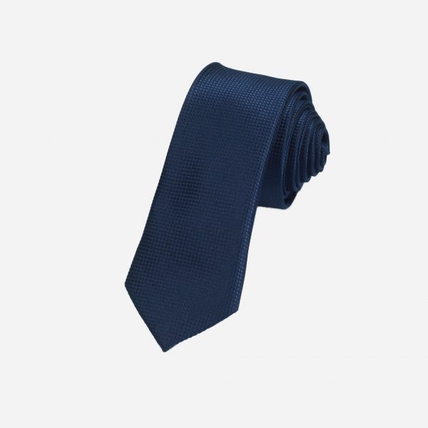 Cà vạt xanh than đậm vải ô vuông A359
